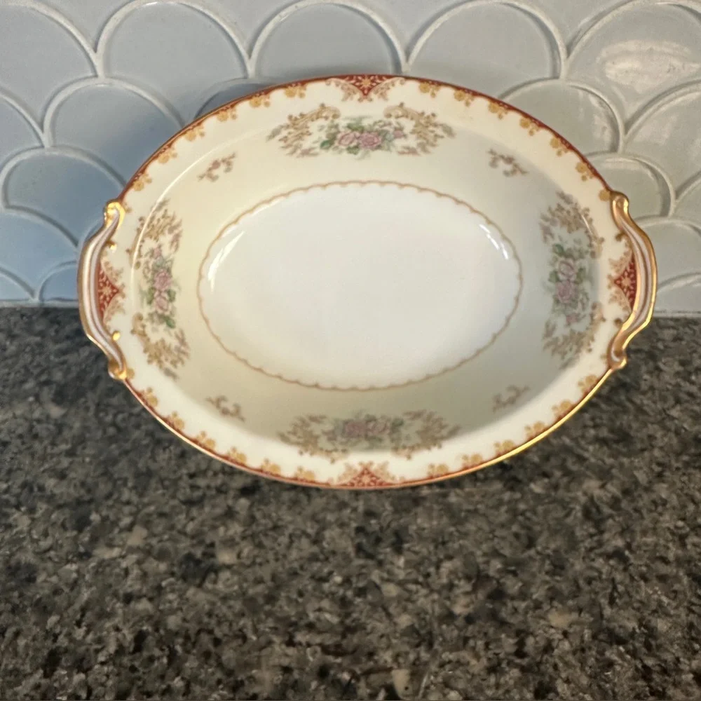 Noritake China Cardinal Rose 10 5/8” Oval Vegetable Bowl Occupied Japan…